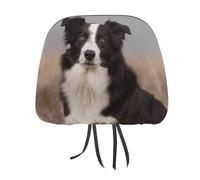 DWTJKMS Housse de protection pour appuie-tête de siège de voiture Border Collie - Réglable et réutilisable - Accessoires d'intérieur de voiture - Jolie housse de protection vintage pour la plupart des