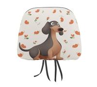 DWTJKMS Housse de protection pour appuie-tête de siège de voiture I Love My Dog Teckels - Réglable et réutilisable - Accessoires d'intérieur de voiture - Jolie housse de protection vintage pour la