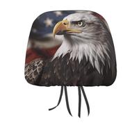 DWTJKMS Housse de protection pour appuie-tête de siège de voiture - Motif aigle à tête blanche - 1 pièce réglable et réutilisable - Accessoires d'intérieur de voiture - Jolie housse de protection pour
