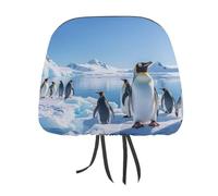 DWTJKMS Housse de protection pour appuie-tête de voiture motif pingouin Antarctique Ice - Réglable et réutilisable - Accessoires d'intérieur de voiture - Jolie housse de protection vintage pour la