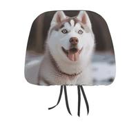 DWTJKMS Husky Piquant Housse d'appui-tête de voiture réglable et réutilisable - Accessoires d'intérieur de voiture - Housse de protection vintage pour la plupart des voitures