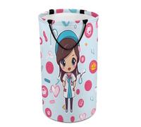 DWTJKMS Joli panier à linge pour infirmière, panier à linge sale pliable avec poignées de transport facile, grand panier de rangement pour buanderie, dortoir, famille