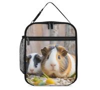DWTJKMS Joli sac à déjeuner isotherme en forme de cochon d'Inde, étanche pour homme et femme, avec poignée, boîte à déjeuner isotherme réutilisable pour bureau, travail, pique-nique