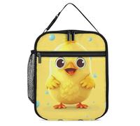 DWTJKMS Joli sac à déjeuner isotherme en forme de poule jaune, étanche pour homme et femme, avec poignée, boîte à déjeuner isotherme réutilisable pour bureau, travail, pique-nique