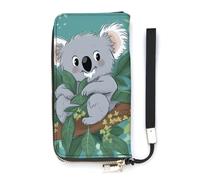 DWTJKMS Koala Vine Portefeuille long fin en cuir PU pour homme femme portefeuille minimaliste avec fentes pour cartes, blanc, 20 x 10,5 cm, blanc, 20x10.5cm