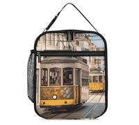 DWTJKMS Lisbon Tram Sac à déjeuner isotherme, étanche pour homme et femme, avec poignée, boîte à déjeuner isotherme réutilisable pour bureau, travail, pique-nique