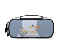 DWTJKMS Little White Duck Trousse de maquillage portable en cuir étanche pour produits de toilette pinceaux, crayons et accessoires de maquillage de voyage