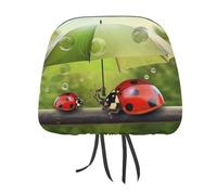 DWTJKMS Lot de 2 housses d'appui-tête de siège de voiture réglables et réutilisables - Accessoires d'intérieur de voiture mignons et vintage - Pour la plupart des voitures