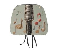DWTJKMS Lot de 2 housses de protection réglables et réutilisables pour appuie-tête de voiture avec motif notes de musique - Accessoires d'intérieur de voiture mignons et vintage - Pour la plupart des