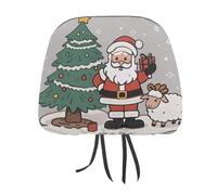 DWTJKMS Lot de 2 housses de protection réglables et réutilisables pour appuie-tête de voiture Motif mouton de Noël