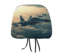 DWTJKMS Lot de 2 housses réglables et réutilisables pour appuie-tête de voiture Motif avions de combat