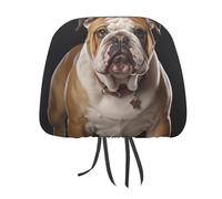 DWTJKMS Lot de 2 housses réglables et réutilisables pour appuie-tête de voiture Motif bouledogue anglais