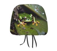 DWTJKMS Lot de 2 housses réglables et réutilisables pour appuie-tête de voiture motif grenouille d'arbre de la paix, accessoires d'intérieur de voiture, mignonnes et vintage, pour la plupart des