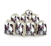 DWTJKMS Lot de 8 petites pochettes cadeaux portables avec cordon de serrage en coton et lin réutilisables pour mariage, voyage, bureau, entraînement (unisexe)