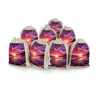 DWTJKMS Lot de 8 petites pochettes cadeaux portables avec cordon de serrage réutilisables en coton et lin pour mariage, voyage, bureau, entraînement (unisexe)