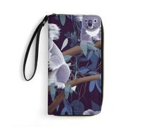 DWTJKMS Lovely Koala Long portefeuille fin en cuir PU pour homme femme portefeuille minimaliste avec fentes pour cartes, blanc, 19,7 x 10,5 cm, blanc, 19.7x10.5cm