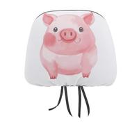 DWTJKMS Lovely Pig Housse de protection pour appuie-tête de siège de voiture, réglable, réutilisable, accessoire d'intérieur de voiture, mignon, vintage, pour la plupart des voitures