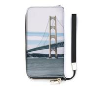 DWTJKMS Mackinac Portefeuille long en cuir PU fin avec fentes pour cartes, blanc, 20 x 10,5 cm, blanc, 20x10.5cm