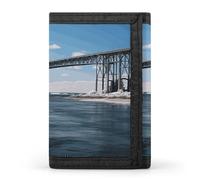 DWTJKMS Mackinac Portefeuille minimaliste à trois volets pour homme Motif pont suspendu