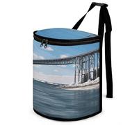 DWTJKMS Mackinac Poubelle de voiture avec couvercle à suspendre - Grande capacité - Étanche - Étanche - Accessoires d'intérieur