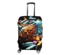 DWTJKMS Medicine Pills Housse de bagage simple et généreuse housse anti-poussière lavable résistante aux rayures pour valise de 48,3 à 81,3 cm, Style :, L, Housse de valise