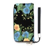 DWTJKMS Morning Glory Portefeuille long fin en cuir synthétique pour homme et femme Portefeuille minimaliste avec emplacements pour cartes, blanc, 20 x 10,5 cm, blanc, 20x10.5cm