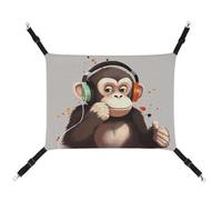 DWTJKMS Music Monkey Hamac pour chat - Hamac de couchage doux réglable pour animaux domestiques - Utilisation en toutes saisons pour chats, furets, chiots, lapins, petits animaux (classique)