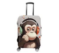 DWTJKMS Music Monkey Housse de bagage simple et généreuse housse anti-poussière lavable résistante aux rayures pour valise de 48,3 à 81,3 cm, Style :, M, Housse de valise