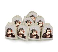DWTJKMS Music Monkey Lot de 8 petites pochettes cadeaux portables avec cordon de serrage réutilisables en coton et lin pour mariage, voyage, bureau, entraînement (unisexe)