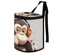 DWTJKMS Music Monkey Poubelle de voiture avec couvercle, grande capacité, à suspendre, étanche, étanche, accessoires d'intérieur