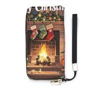 DWTJKMS Observance of Christmas Long portefeuille fin en cuir PU pour homme femme portefeuille minimaliste avec fentes pour cartes, blanc, 20 x 10,5 cm, blanc, 20x10.5cm