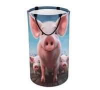 DWTJKMS Panier à linge pliable en forme d'animal mignon avec poignées de transport facile, grand panier de rangement pour buanderie, dortoir, famille