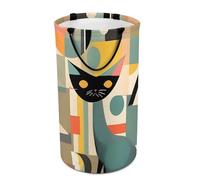 DWTJKMS Panier à linge pliable en forme de chat d'art moderne du milieu du siècle, panier à vêtements sales pliable avec poignées de transport facile, grand panier de rangement pour buanderie, dortoir