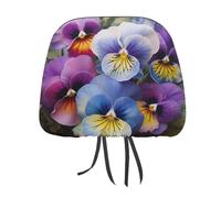 DWTJKMS Pansy Perfection Lot de 2 housses réglables et réutilisables pour appuie-tête de voiture - Accessoires d'intérieur de voiture - Pour la plupart des voitures