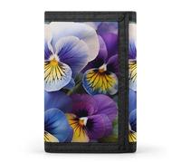 DWTJKMS Pansy Perfection Portefeuille minimaliste à trois volets pour homme Design moderne et tendance Pour cartes et espèces