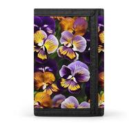 DWTJKMS Pansy Perfection Portefeuille minimaliste à trois volets pour homme Design moderne et tendance Pour cartes et espèces