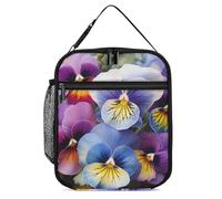 DWTJKMS Pansy Perfection Sac à déjeuner isotherme, étanche pour homme et femme, avec poignée, boîte à déjeuner isotherme réutilisable pour bureau, travail, pique-nique