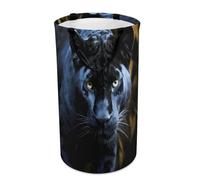 DWTJKMS Panther Panier à linge pliable avec yeux bleus, panier à vêtements sales avec poignées de transport facile, grand panier de rangement pour buanderie, dortoir, famille