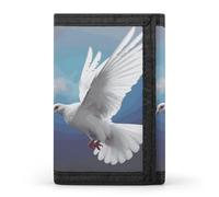 DWTJKMS Peace Dove Portefeuille minimaliste à trois volets pour homme Portefeuille moderne tendance antivol pour cartes et espèces