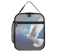 DWTJKMS Peace Dove Sac à déjeuner isotherme, étanche pour homme et femme, avec poignée, boîte à déjeuner isotherme réutilisable pour bureau, travail, pique-nique
