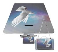 DWTJKMS Peace Dove Tapis de pique-nique pliable et imperméable avec sac fourre-tout Grand tapis de pique-nique d'extérieur 147,3 x 147,3 cm Couverture de camping pour plage, parc, voyage