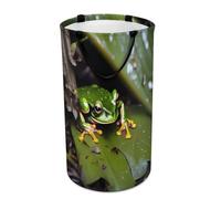 DWTJKMS Peace Tree Frog Panier à linge pliable avec poignées de transport facile - Grand panier de rangement pour buanderie, dortoir, famille