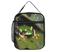 DWTJKMS Peace Tree Frog Sac à déjeuner isotherme, étanche pour homme et femme, avec poignée, boîte à déjeuner isotherme réutilisable pour bureau, travail, pique-nique
