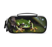DWTJKMS Peace Tree Frog Trousse de maquillage portable en cuir étanche Petite trousse de toilette Pinceaux crayons et accessoires de maquillage de voyage