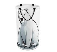 DWTJKMS Polar Bear Grand panier à linge pliable avec poignées de transport facile pour buanderie, dortoir, famille