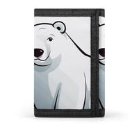 DWTJKMS Polar Bear Portefeuille minimaliste à trois volets pour homme Motif ours polaire
