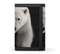 DWTJKMS Polar Bear Portefeuille minimaliste à trois volets pour homme Motif ours polaire