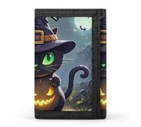 DWTJKMS Portefeuille d'Halloween minimaliste pour homme - Portefeuille à trois volets moderne et tendance - Portefeuille antivol pour cartes et espèces