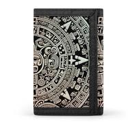 DWTJKMS Portefeuille fin à trois volets pour homme - Calendrier maya - Fin du monde - Tendance moderne - Antivol - Peut contenir des cartes et de l'argent liquide