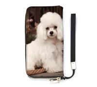 DWTJKMS Portefeuille long en cuir PU fin avec emplacements pour cartes, blanc, 20 x 10,5 cm, blanc, 20x10.5cm